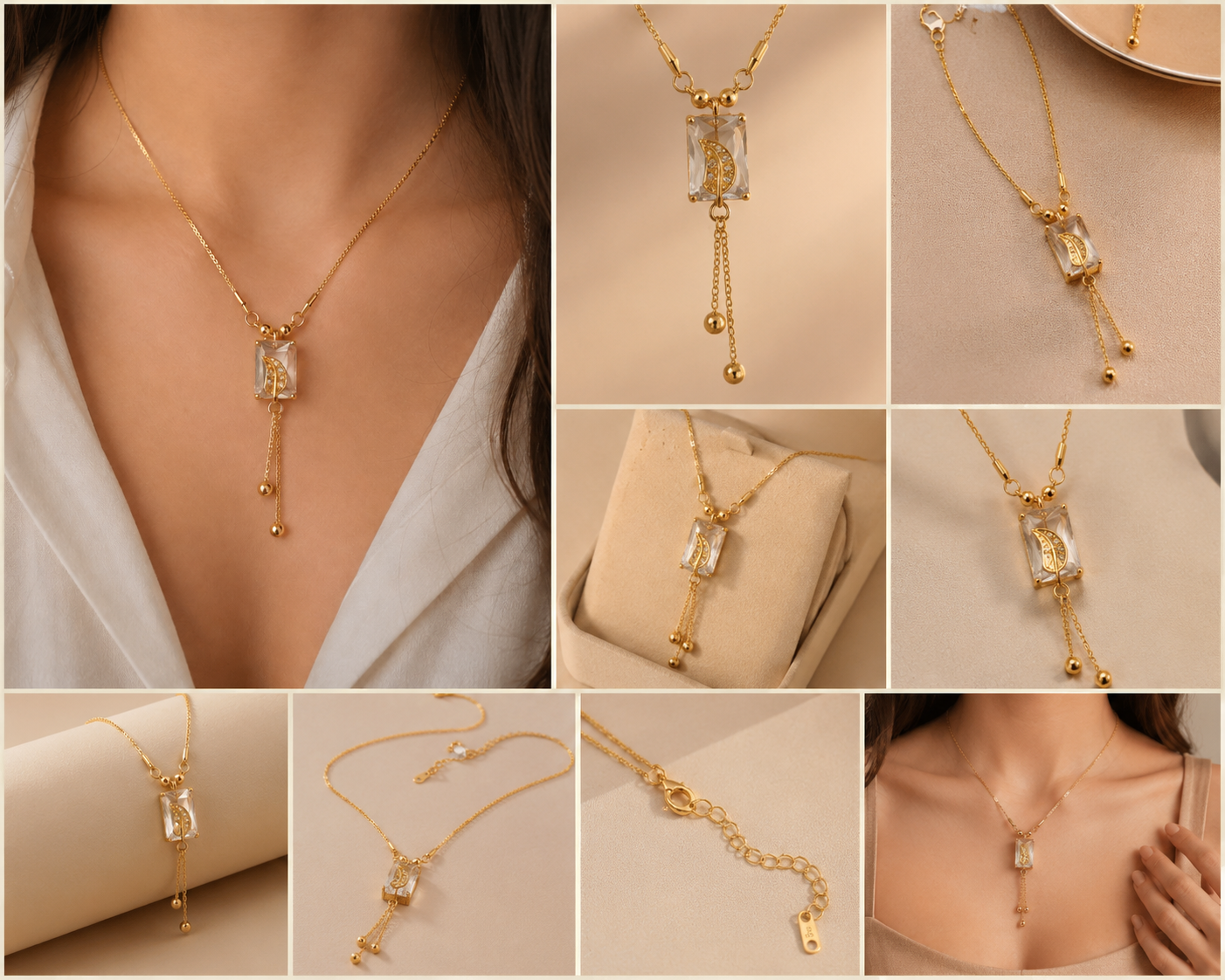 Moon Drop Gold Chain Necklace for Women | 99 Jewells