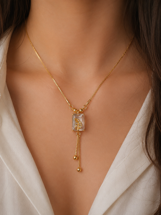 Moon Drop Gold Chain Necklace for Women | 99 Jewells